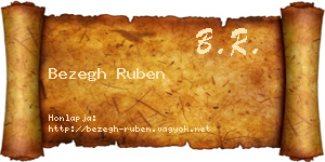 Bezegh Ruben névjegykártya